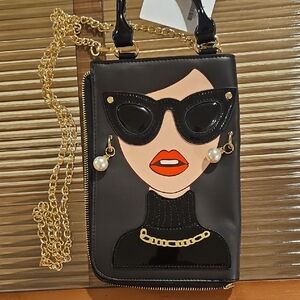 Stylish Black and Gold Crossbody Bag